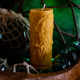 Shipwreck Honey Seattle WA Product View Beeswax Fern Pillar Candle