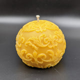 Shipwreck Honey Seattle WA Beeswax Candle Fleur De Lis Sphere Beeswax Candle View