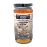 Shipwreck Honey Raw Honey 1lb Jar in Wildflower Blossom Honey Front Jar Label